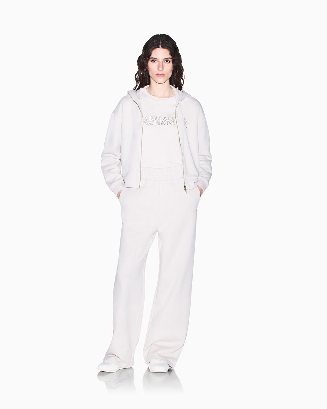 ARMANI EXCHANGE White Oversized Trousers
