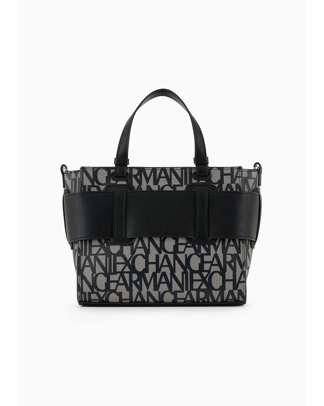ARMANI EXCHANGE Medium Tote Bag With Contrasting Detail in Black Lyst