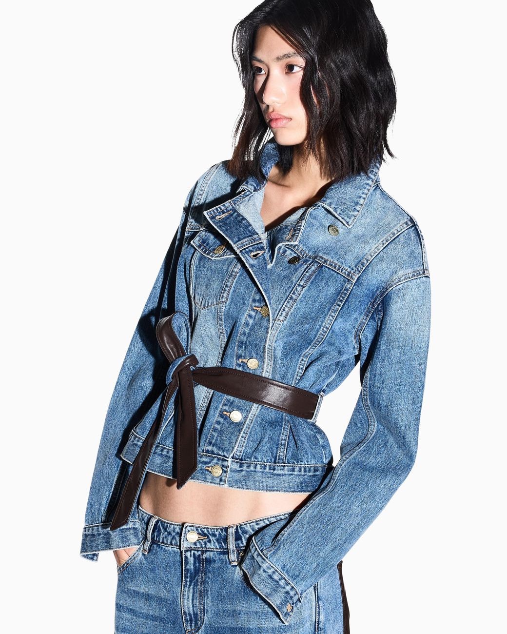 ARMANI EXCHANGE Blue Blouson Jacket Rigid Cotton Denim