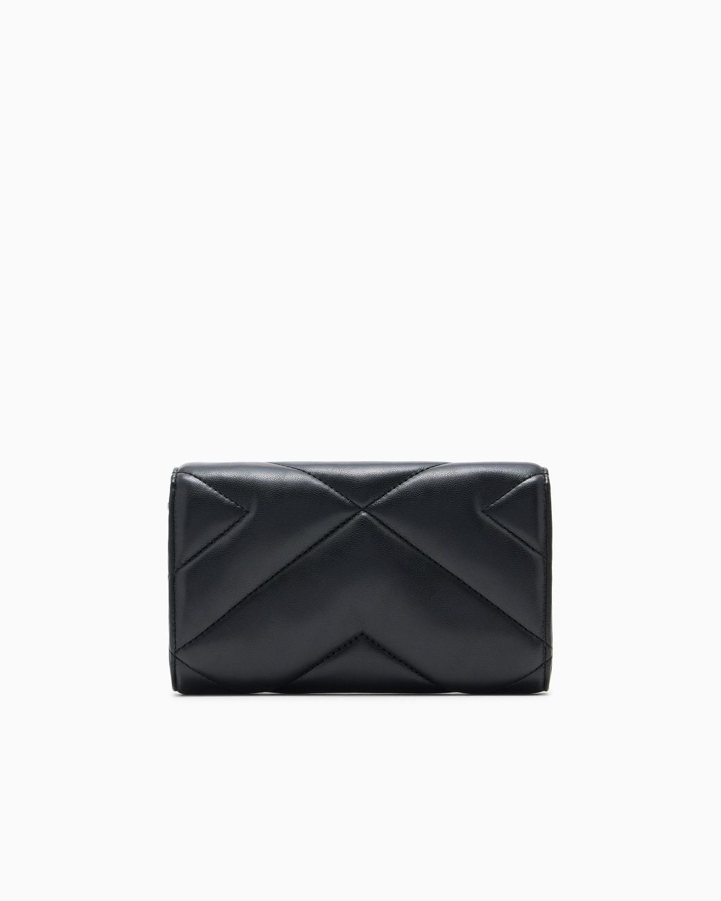ARMANI EXCHANGE Black Quilted Faux Leather Crossbody Bag With Chain Strap