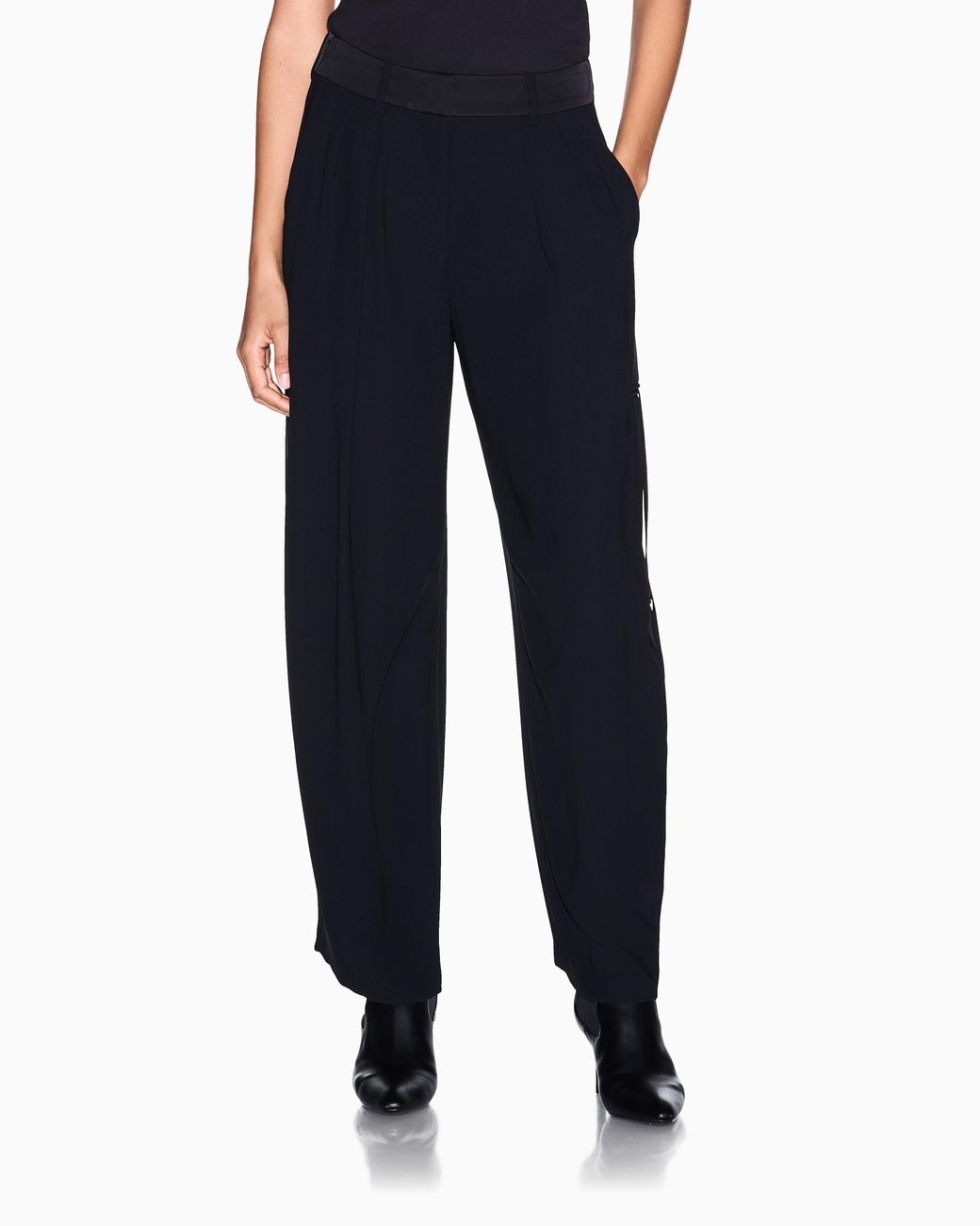 ARMANI EXCHANGE Blue Oversized Trousers With Viscose