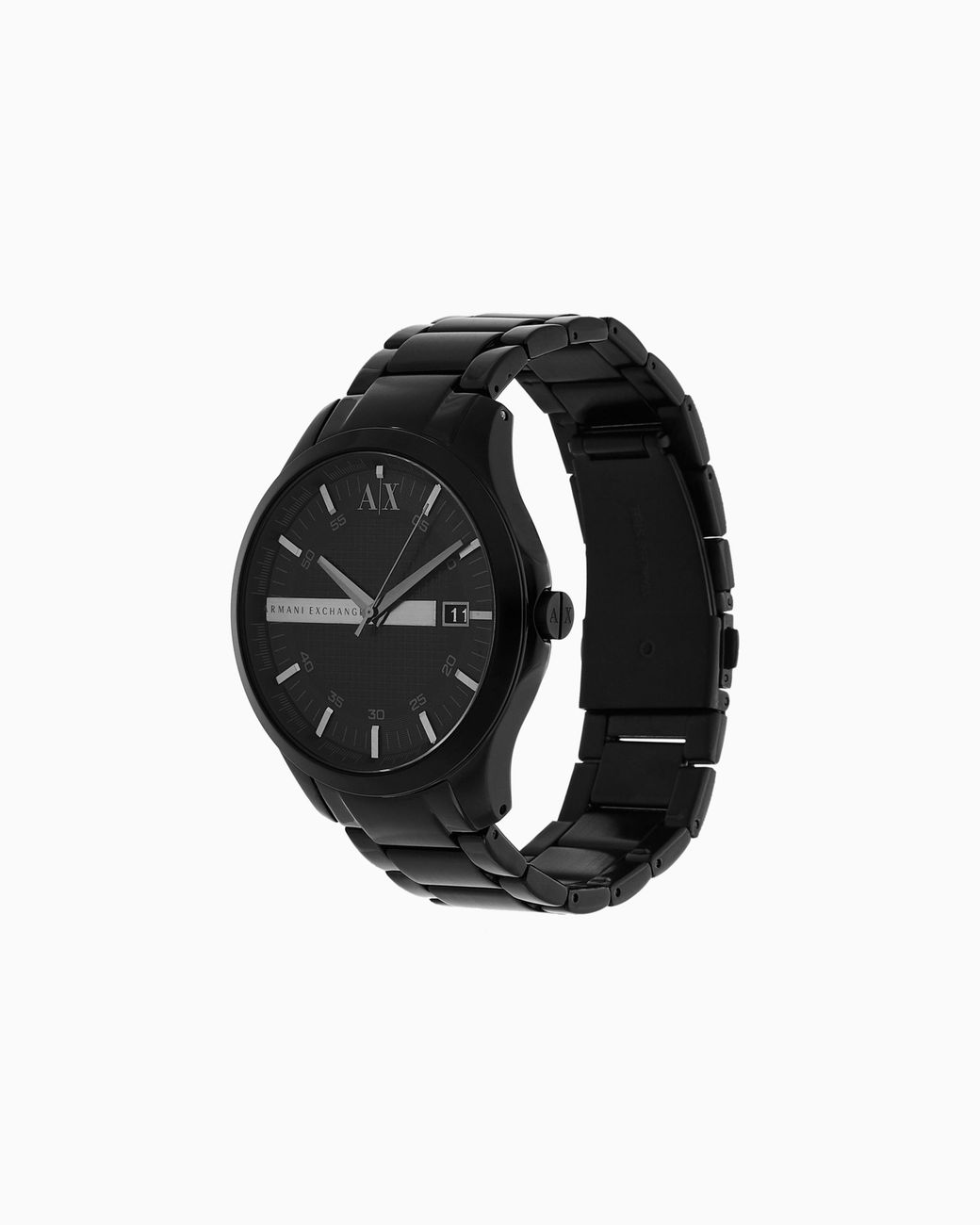 ARMANI EXCHANGE Black Three-Hand Watch With Steel Strap for men
