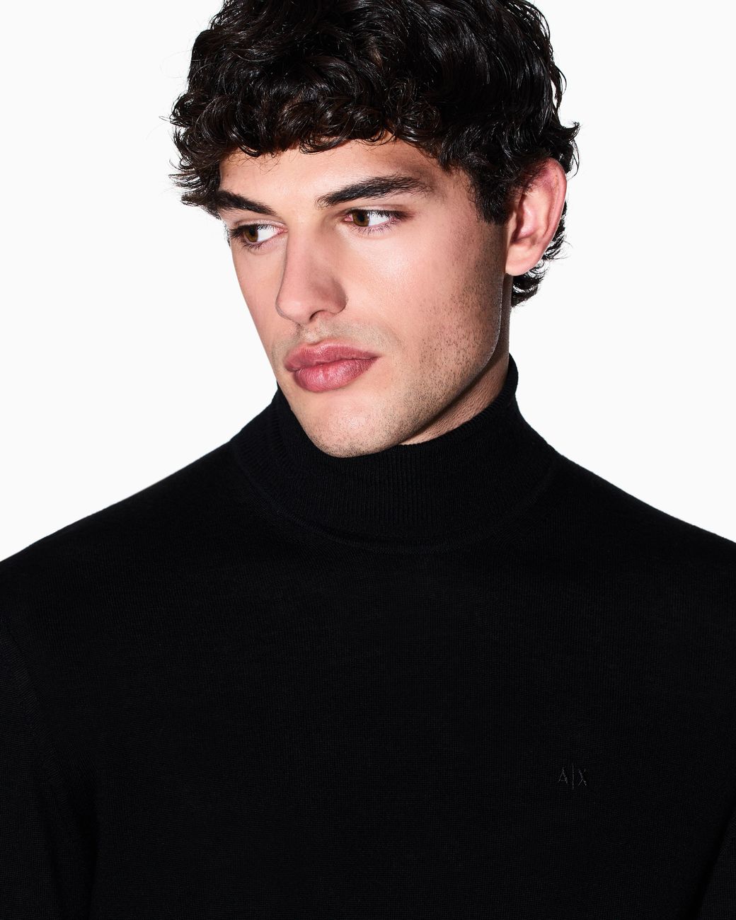 ARMANI EXCHANGE Black Turtleneck Sweater for men