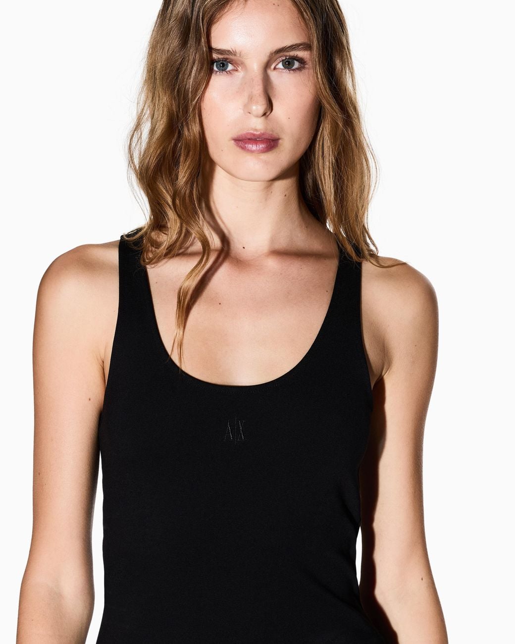 ARMANI EXCHANGE Black Fitted Tank Top