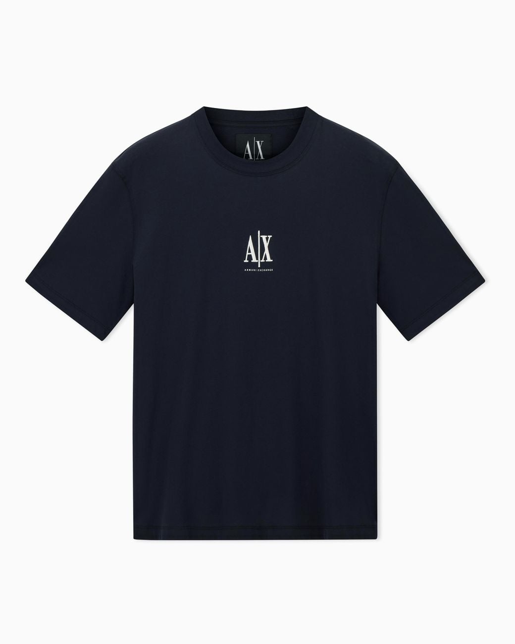 ARMANI EXCHANGE Blue Regular Fit Cotton Jersey T-Shirt With A Logo Icon for men