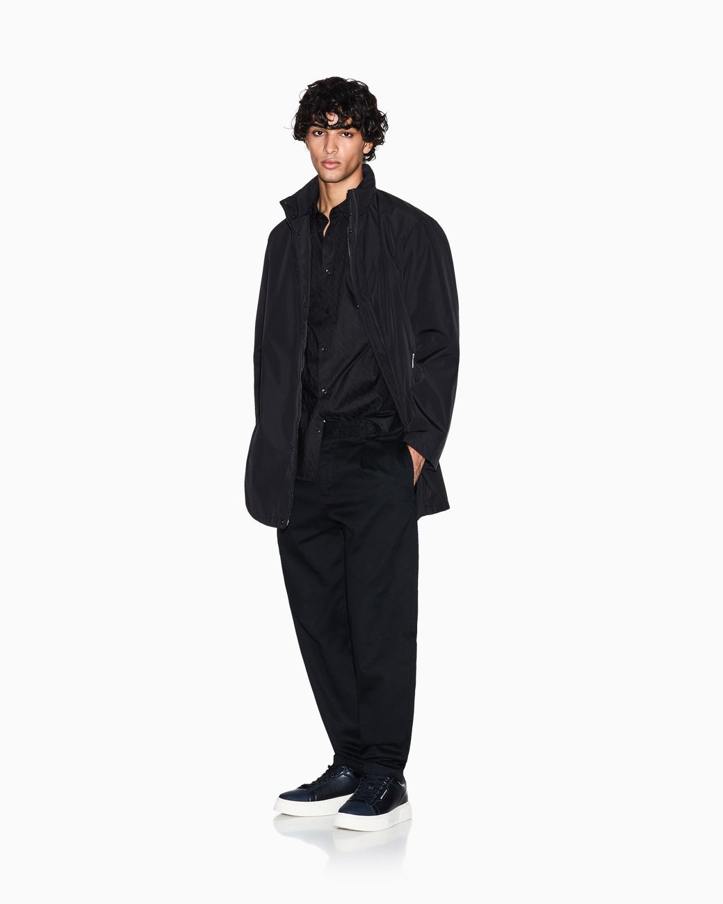 ARMANI EXCHANGE Black Short-Sleeve Button-Up Shirt for men