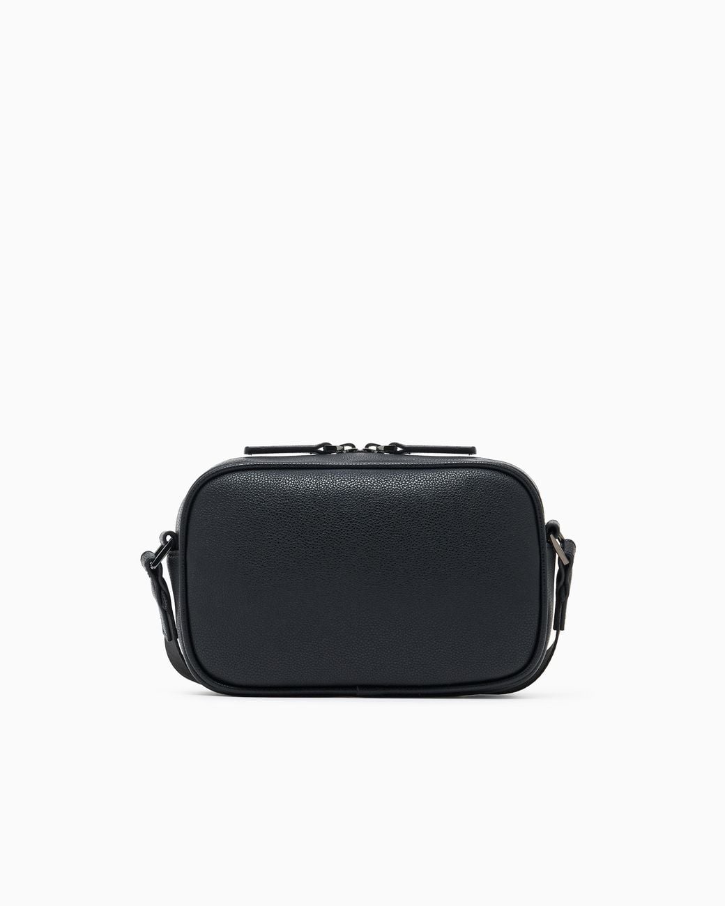 ARMANI EXCHANGE Black Textured Crossbody Bag With Zip Closure And Adjustable Strap for men