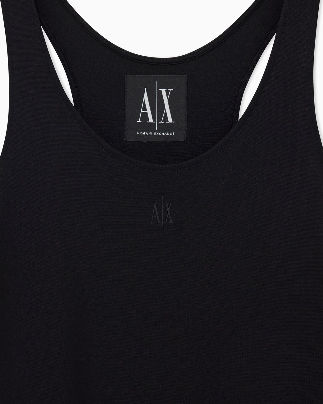 ARMANI EXCHANGE Black Fitted Sleeveless Midi Dress