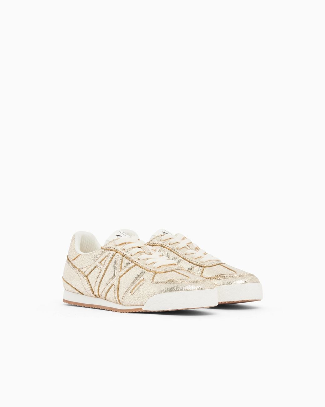 ARMANI EXCHANGE White Sneakers With Crackle Finish