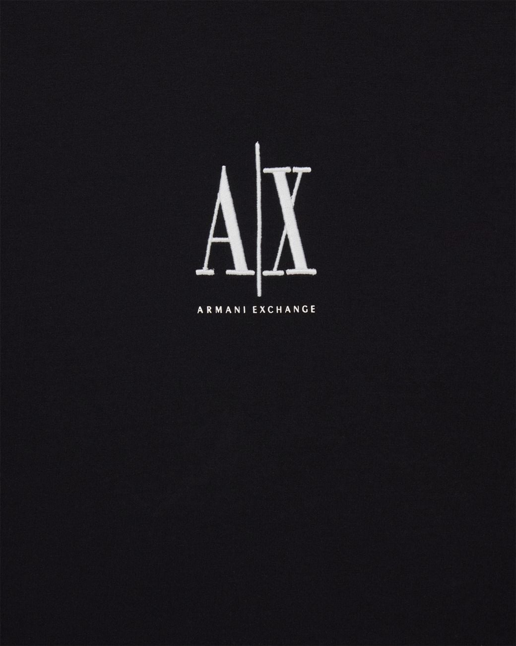 ARMANI EXCHANGE Black Crew-Neck Stretch Cotton Sweatshirt With A Logo Icon