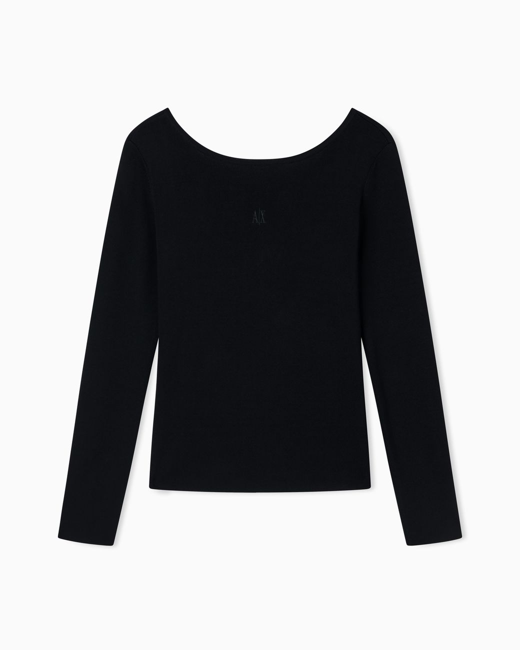 ARMANI EXCHANGE Black Long-Sleeved Boat Neck Sweater