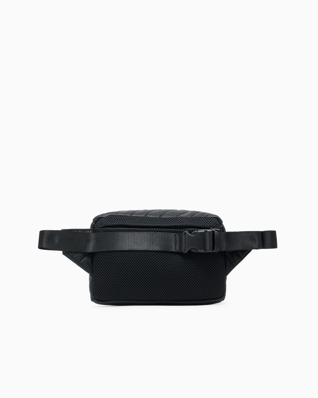 ARMANI EXCHANGE Black Quilted Waist Bag With An Adjustable Strap And Zip Closure for men