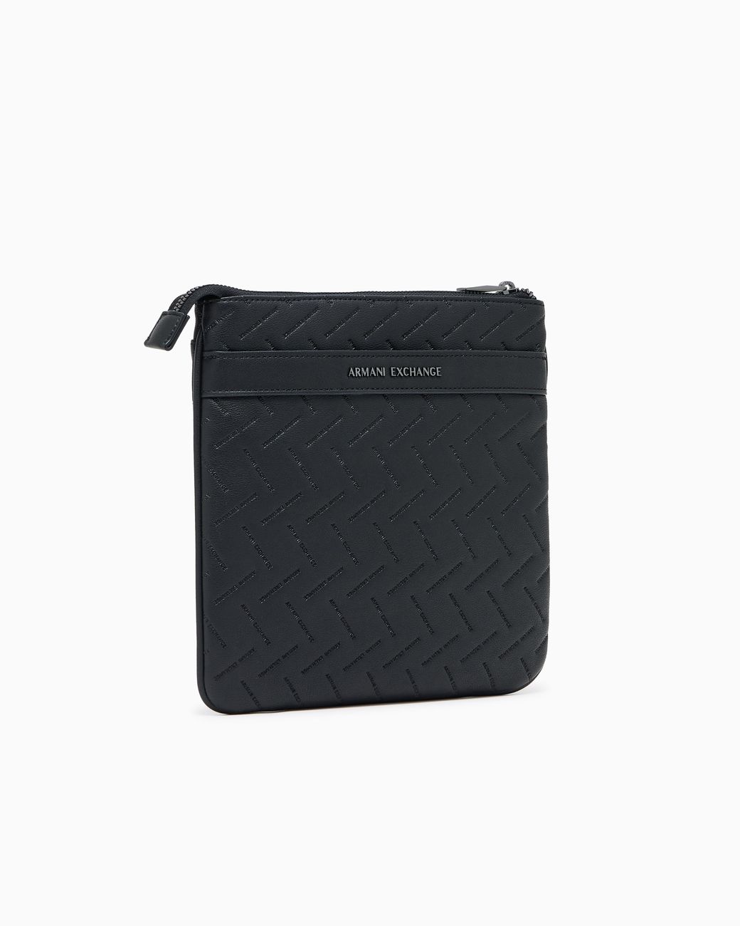 ARMANI EXCHANGE Black Crossbody Bag With An Embossed Pattern And A Zip Closure for men