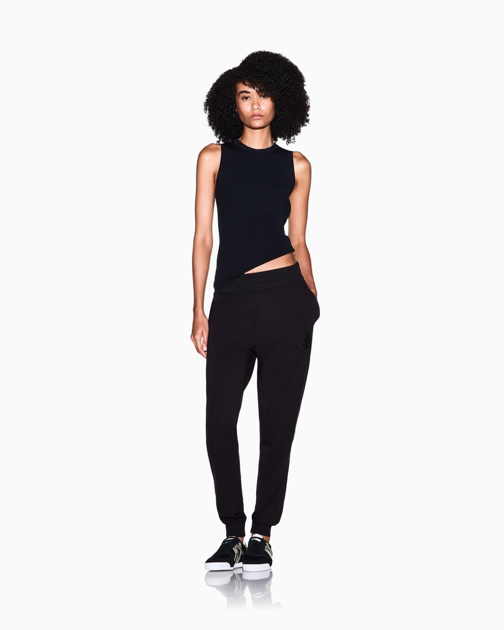 ARMANI EXCHANGE Black Regular Fit Trousers Jersey