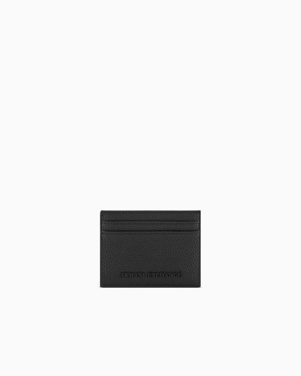 ARMANI EXCHANGE White Smooth Texture Card Holder for men
