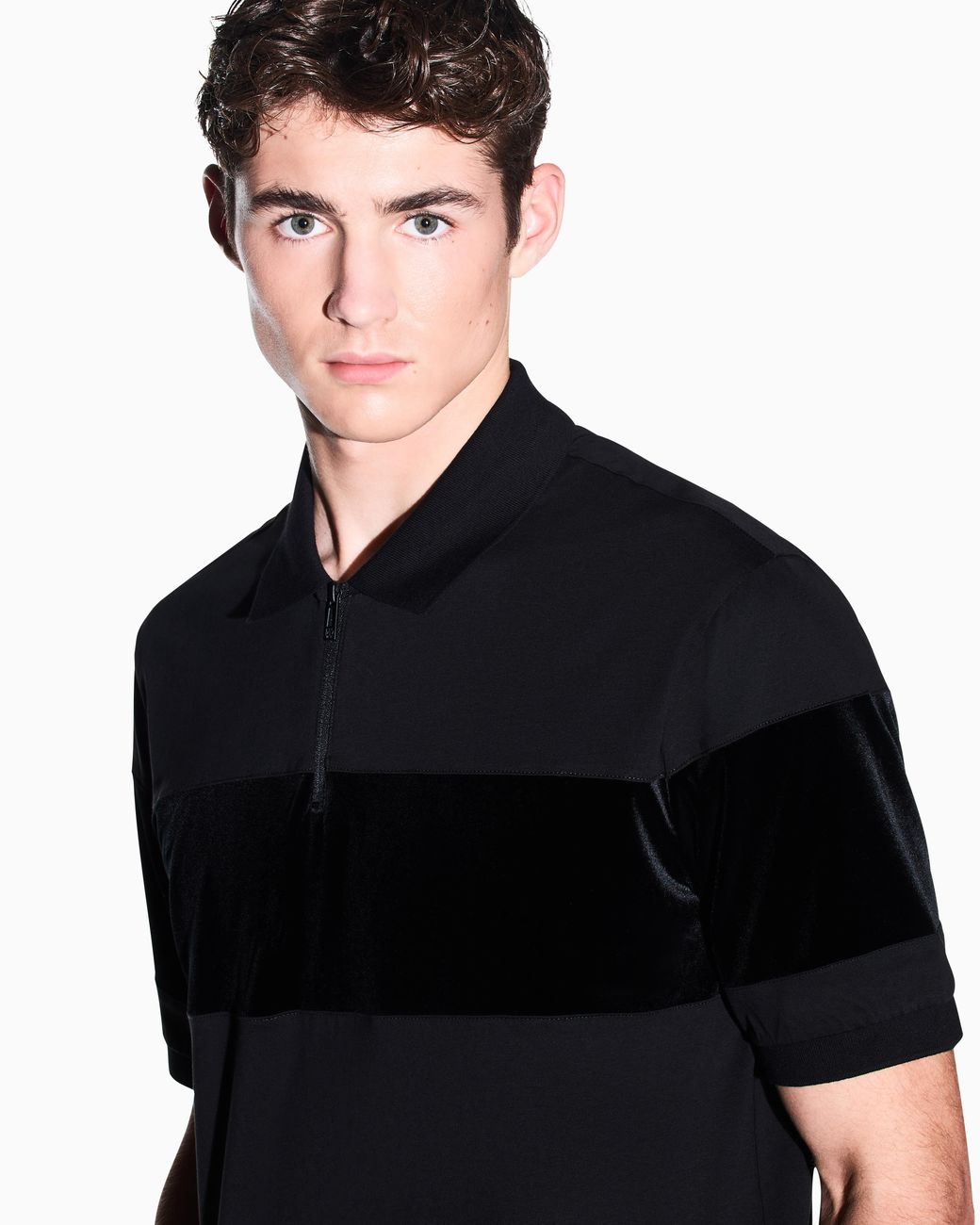 ARMANI EXCHANGE Black Regular Fit Polo Shirt for men