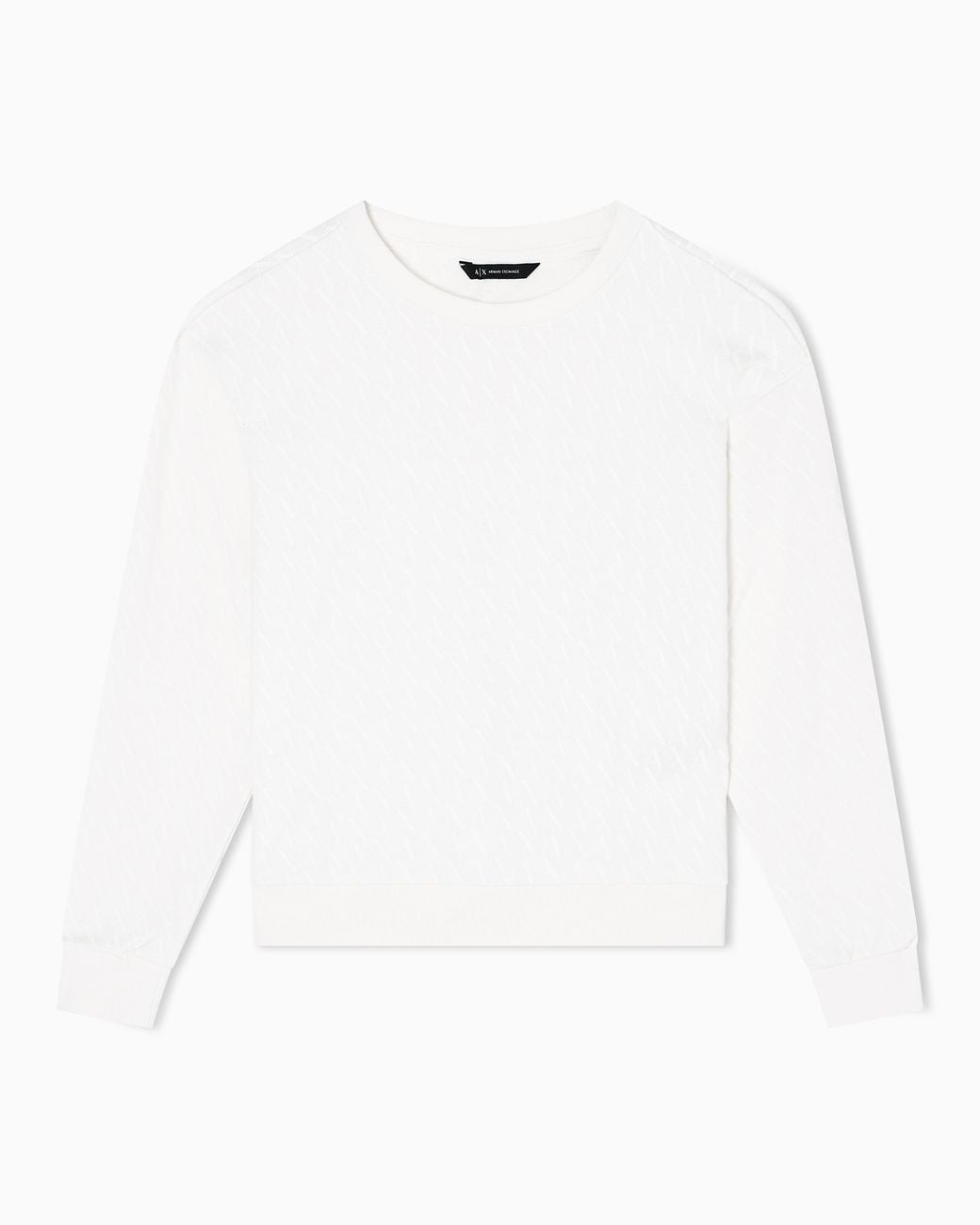 ARMANI EXCHANGE White Cotton Sweatshirt With Crew Neck Monogram