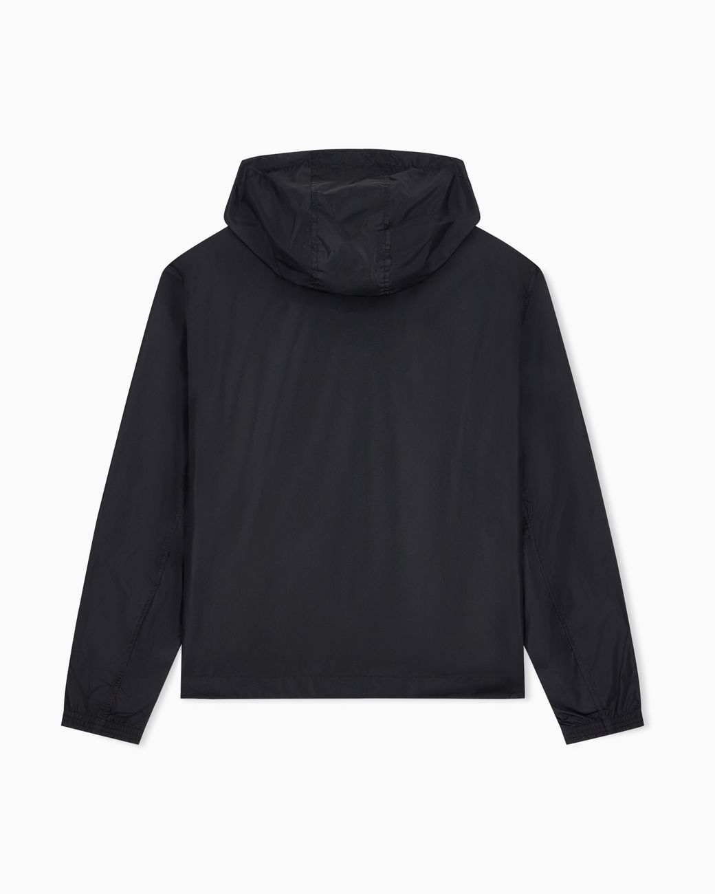 ARMANI EXCHANGE Blue Hooded Nylon Windbreaker Icon With A Zip And Logo Patch for men