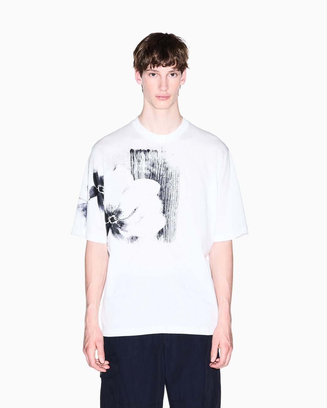 ARMANI EXCHANGE White Oversized Fit T-Shirt for men