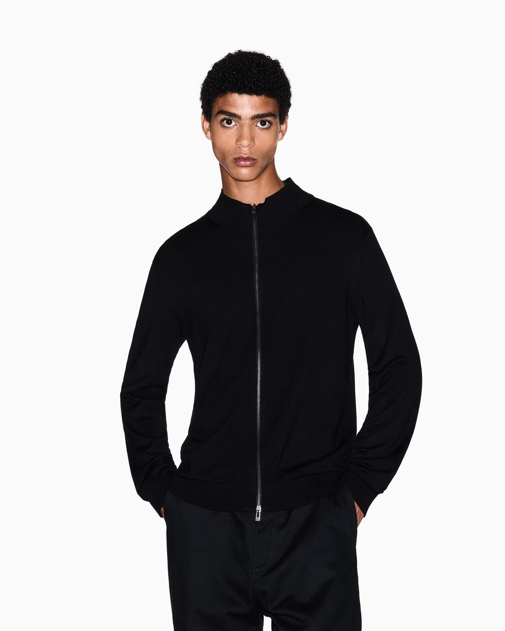 ARMANI EXCHANGE Blue Zip-Up Cardigan for men