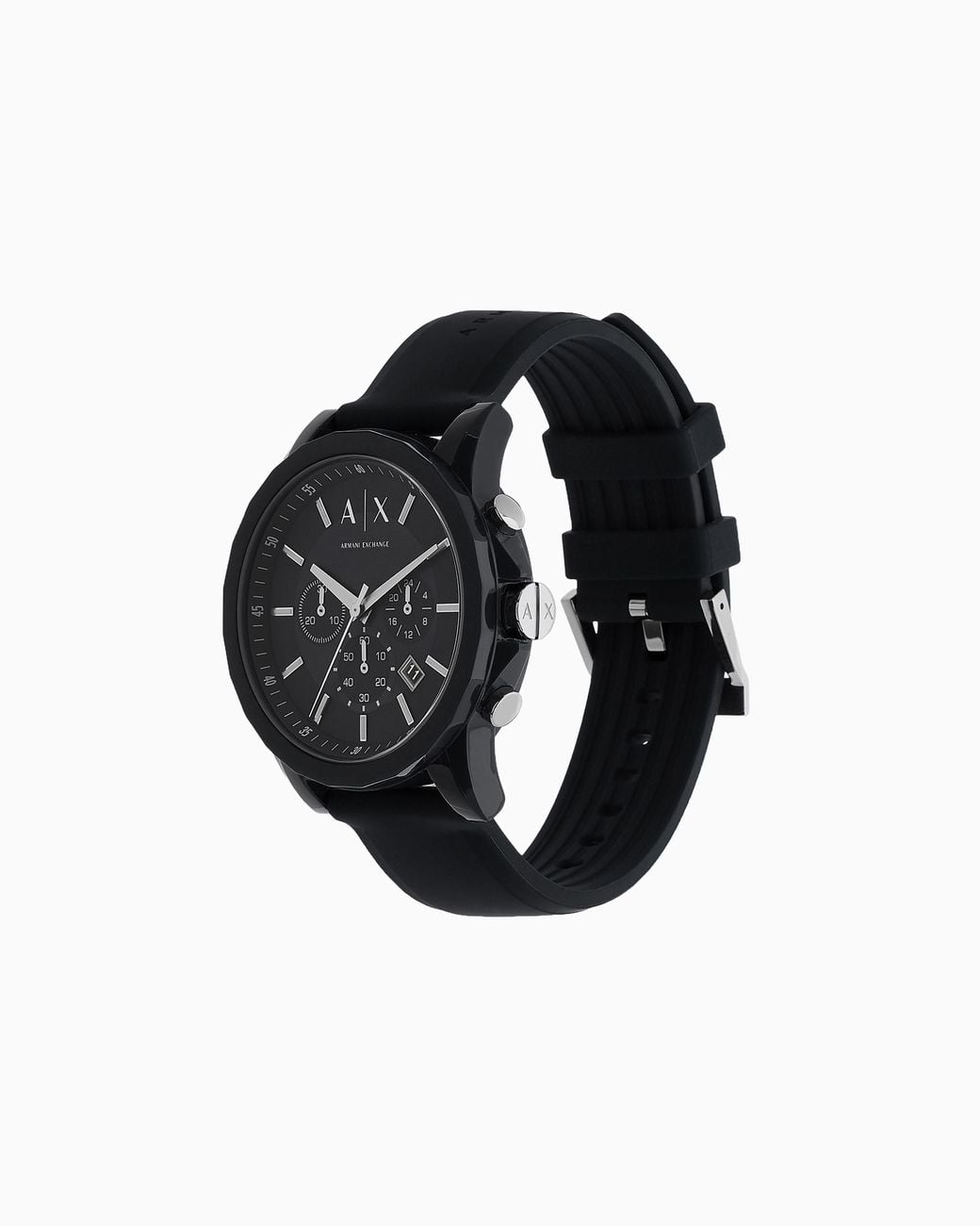 ARMANI EXCHANGE Black Chronograph Silicone Watch for men