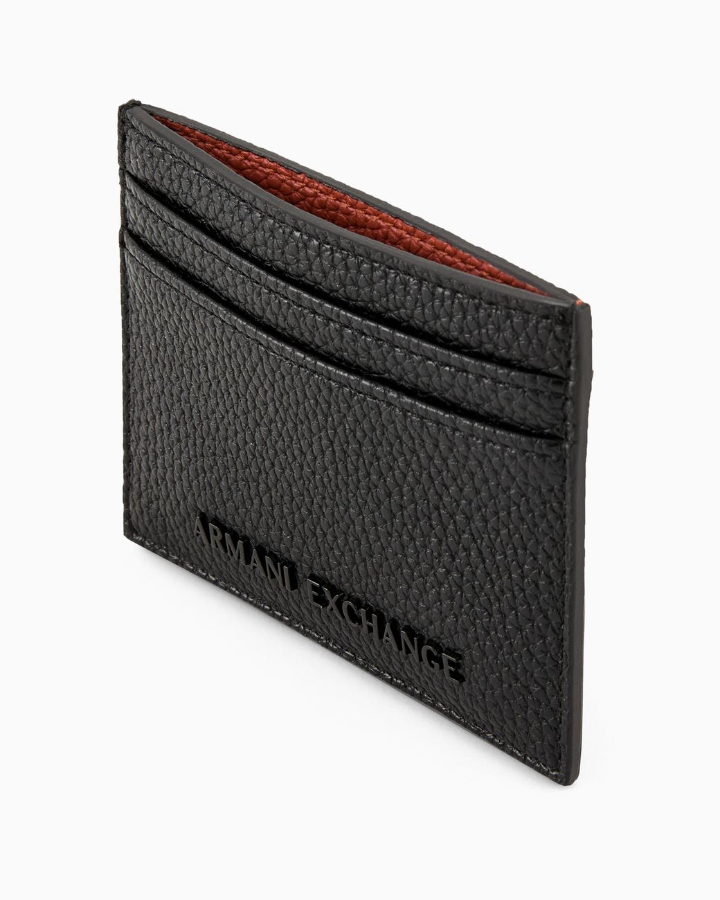 ARMANI EXCHANGE White Smooth Texture Card Holder for men