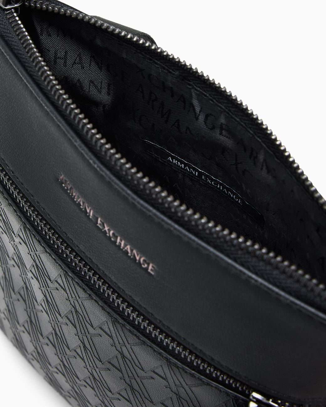 ARMANI EXCHANGE Black Flat Crossbody Messenger Bag for men