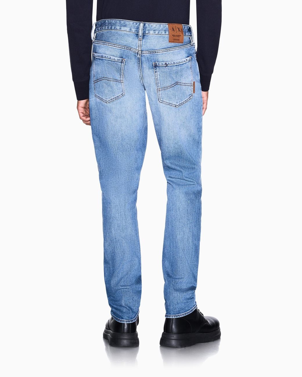 ARMANI EXCHANGE Blue Slim-Fit Five-Pocket Pants Denim Kurabo for men
