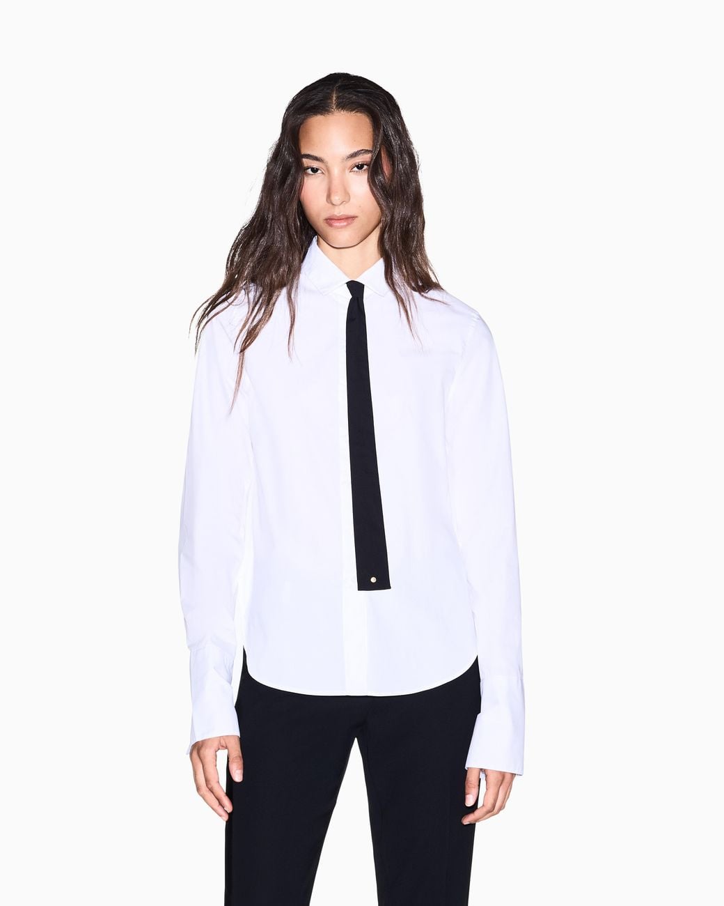 ARMANI EXCHANGE White Regular Fit Shirt Cotton Popeline