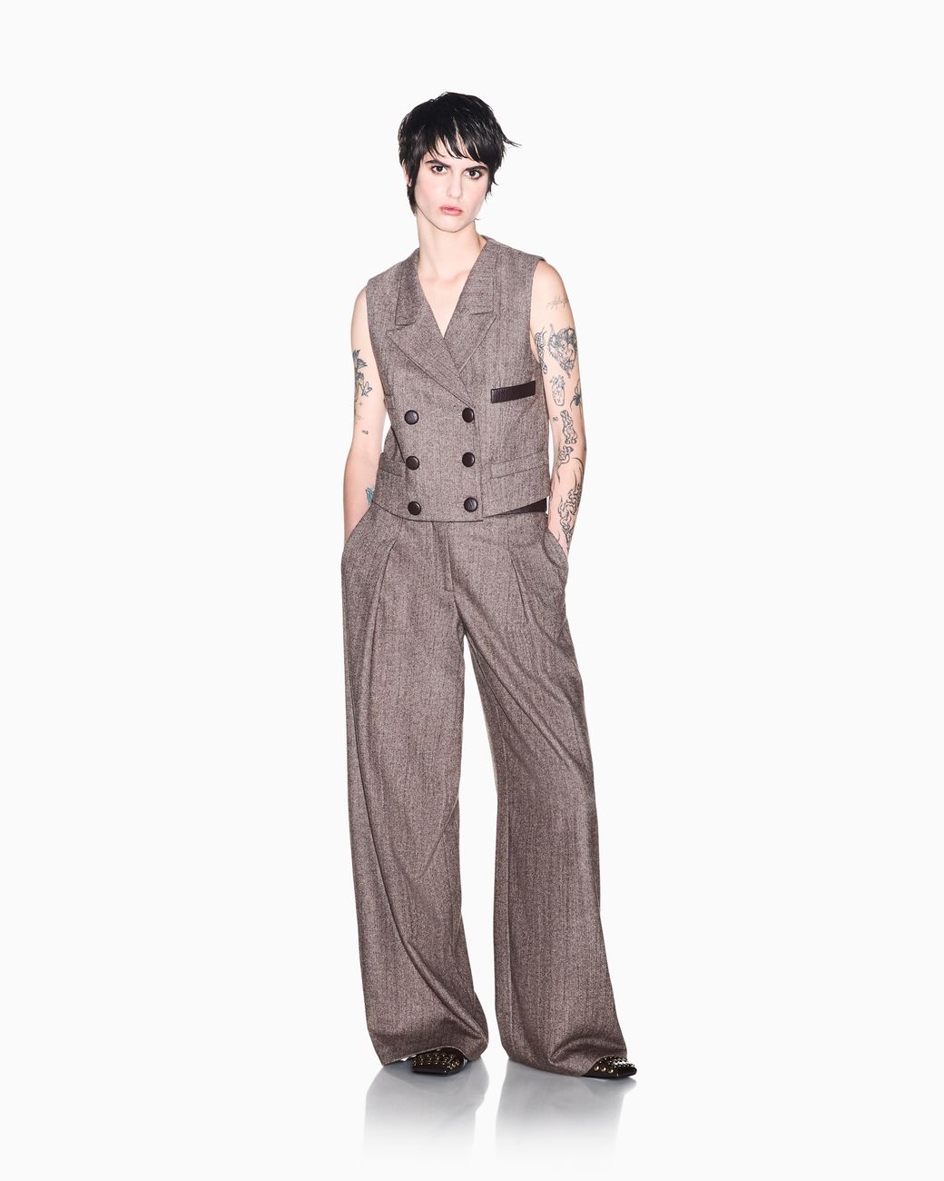 ARMANI EXCHANGE Brown Regular Fit Waistcoat