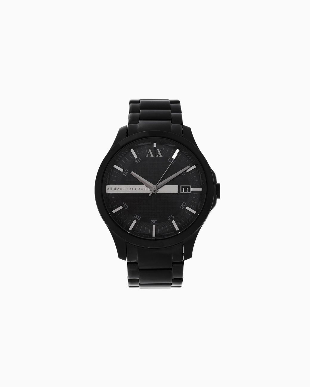 ARMANI EXCHANGE Black Three-Hand Watch With Steel Strap for men