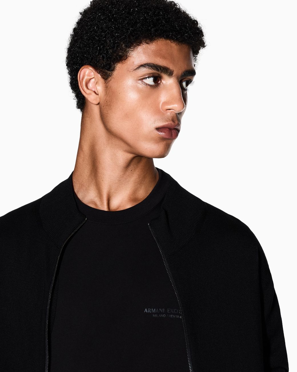 ARMANI EXCHANGE Blue Zip-Up Cardigan for men