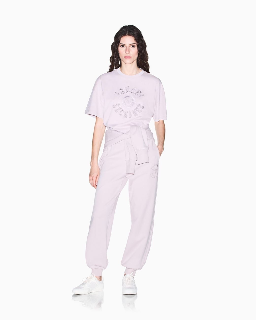 ARMANI EXCHANGE Pink Oversized T-Shirt Heavy Cotton Jersey