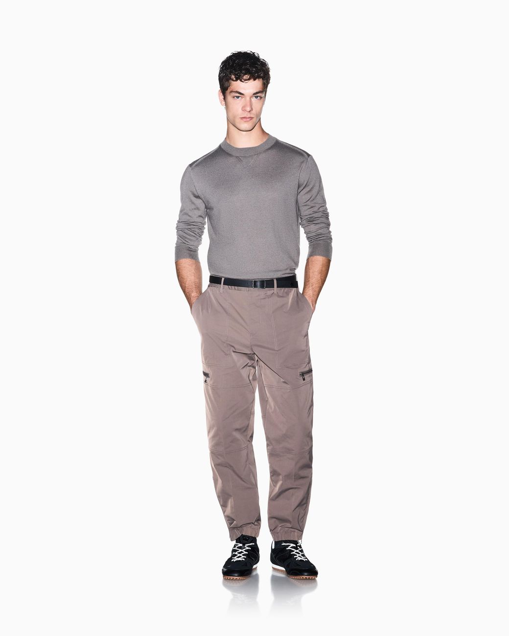 ARMANI EXCHANGE Brown Regular Fit Trousers With Lining for men