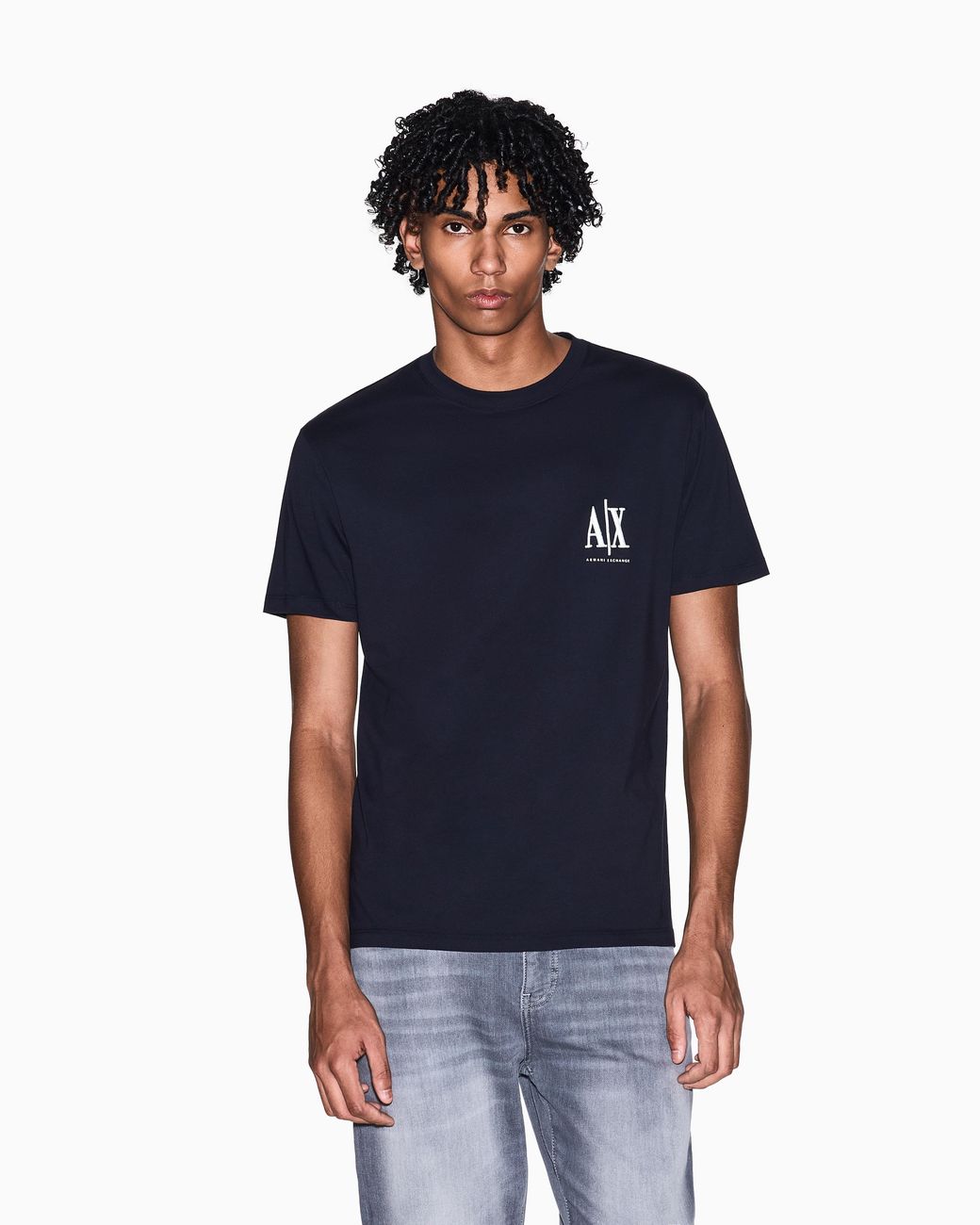 ARMANI EXCHANGE Blue Regular Fit T-Shirt Icon for men