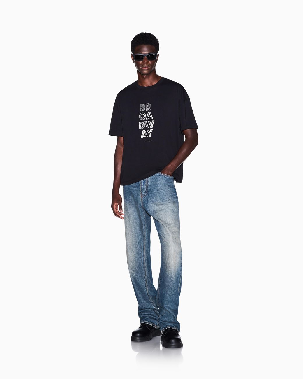 ARMANI EXCHANGE Black Oversized T-Shirt