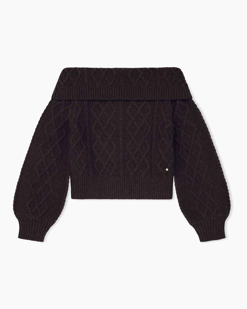 ARMANI EXCHANGE Black Regular Fit Pullover Knitted Wool Blend