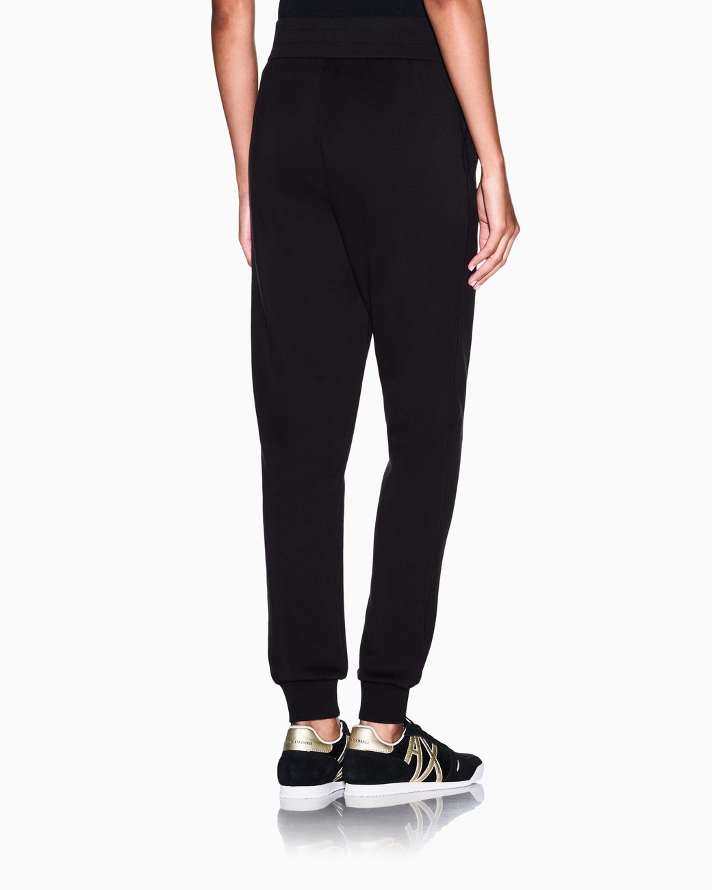 ARMANI EXCHANGE Black Regular Fit Trousers Jersey