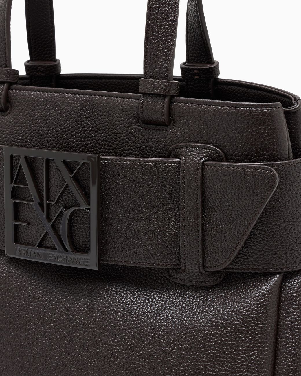 ARMANI EXCHANGE Brown Soft Shopping Bag With Outer Coating