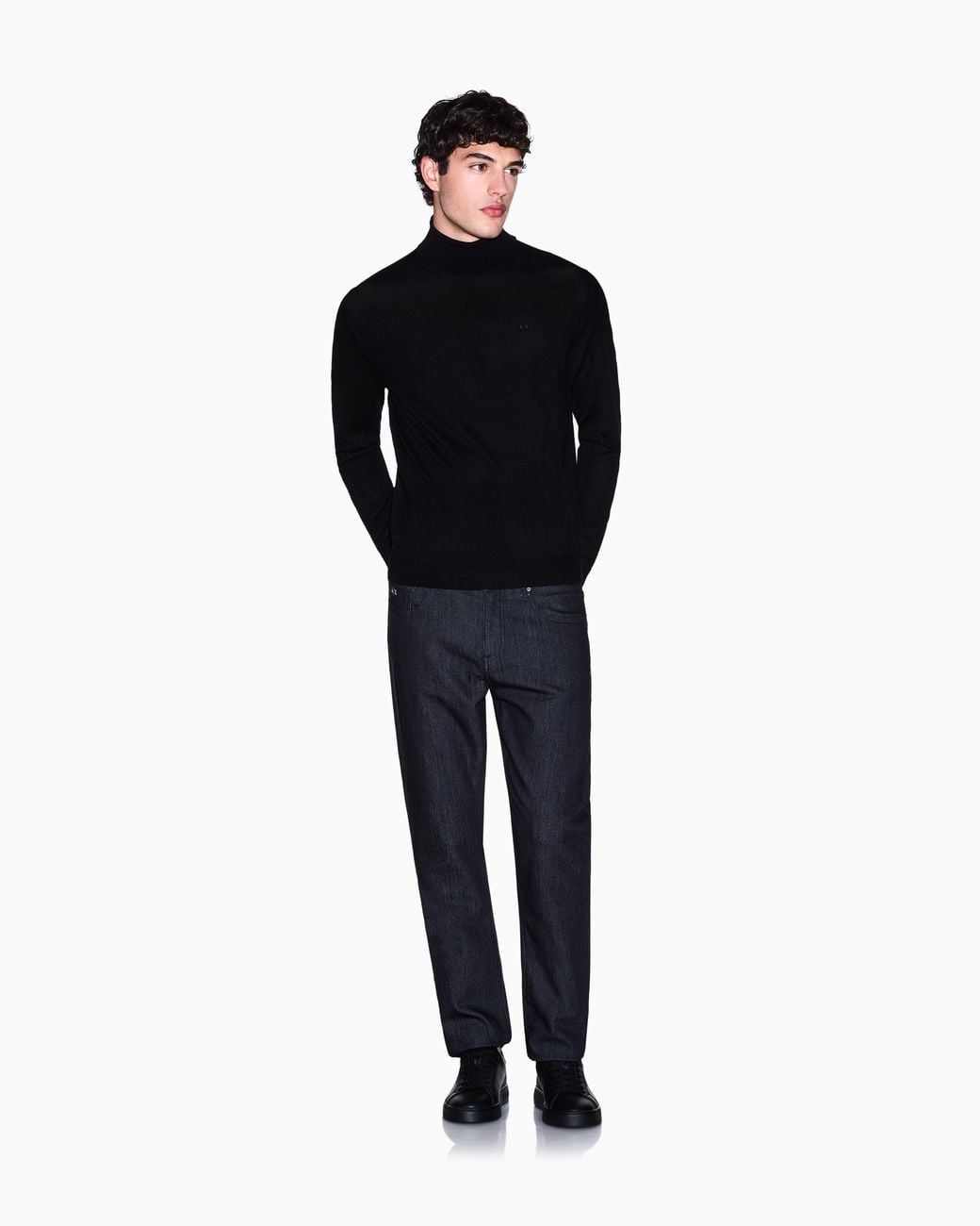 ARMANI EXCHANGE Black Turtleneck Sweater for men