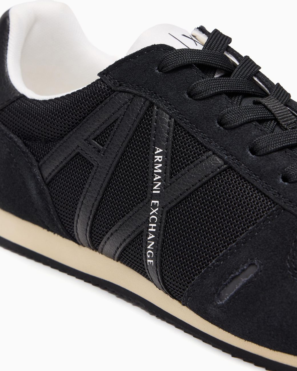ARMANI EXCHANGE White Lace-Up Sneakers for men