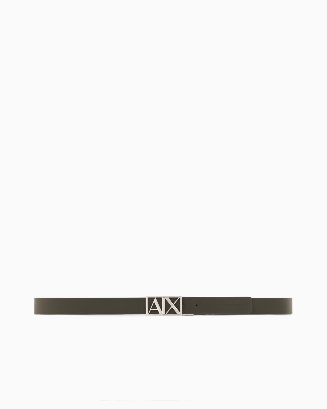 ARMANI EXCHANGE White Elegant Smooth Leather Belt With Logo Buckle for men