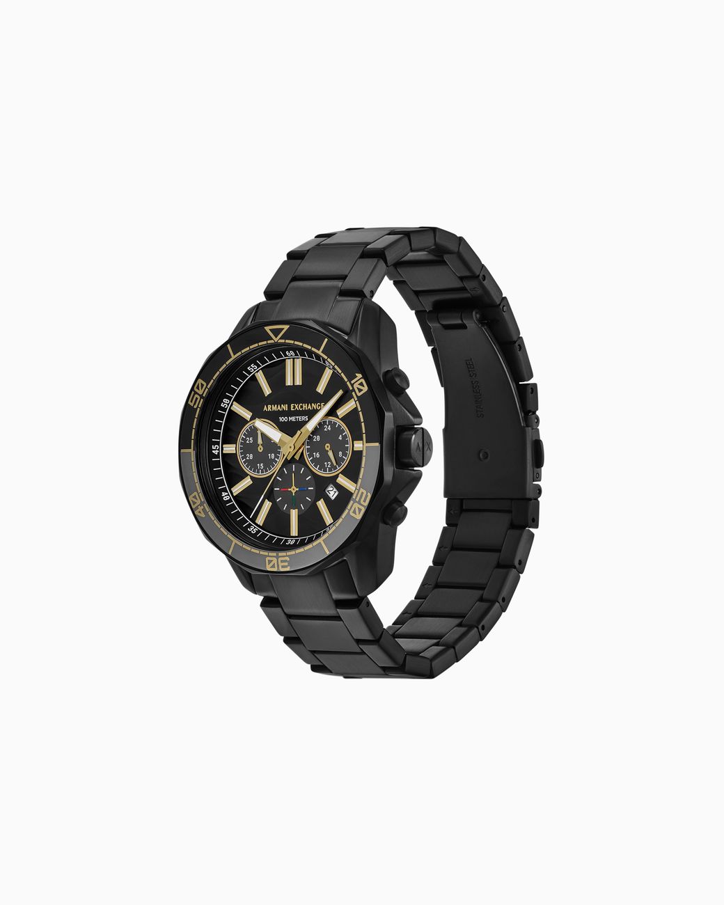 ARMANI EXCHANGE Black Multifunction Gunmetal Stainless Steel Watch for men
