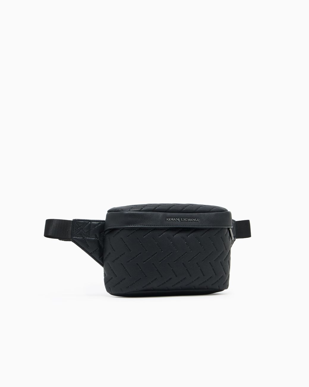 ARMANI EXCHANGE Black Quilted Waist Bag With An Adjustable Strap And Zip Closure for men