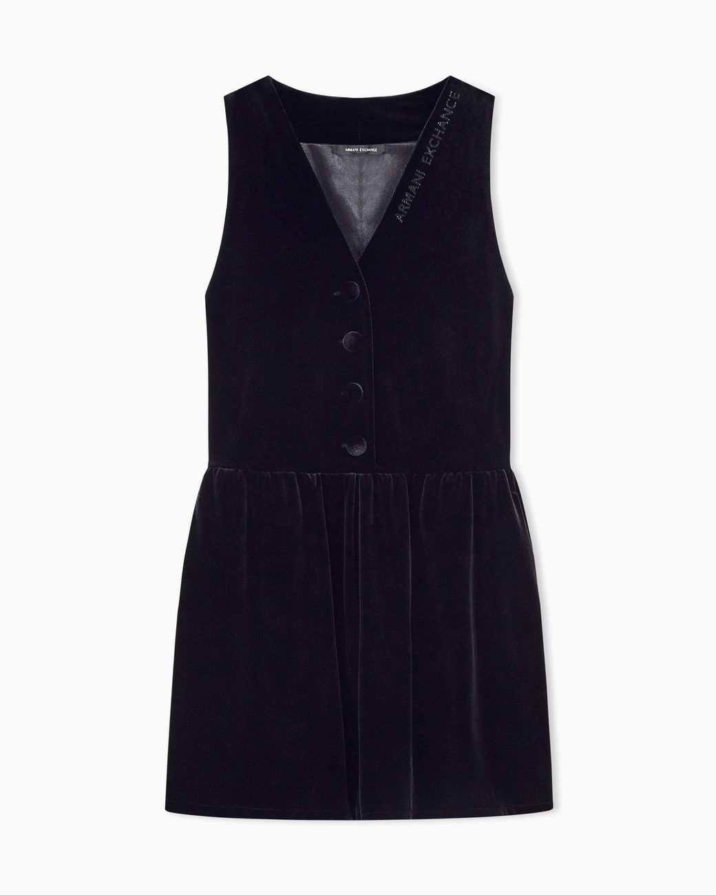 ARMANI EXCHANGE Blue Slim Fit Jumpsuit Stretch Velvet