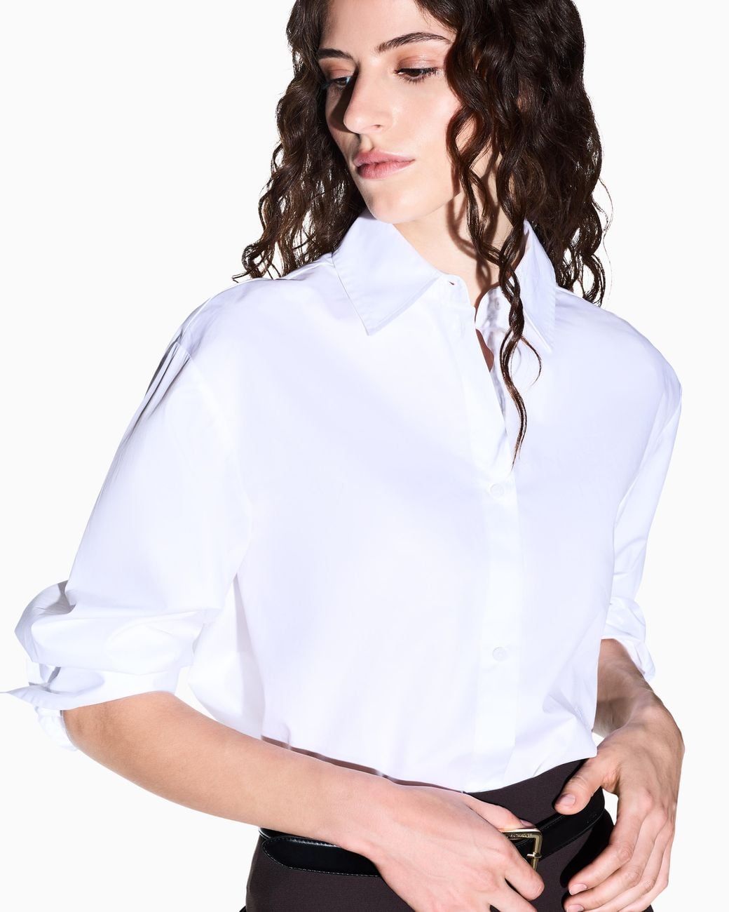 ARMANI EXCHANGE White Regular Fit Shirt Cotton Poplin