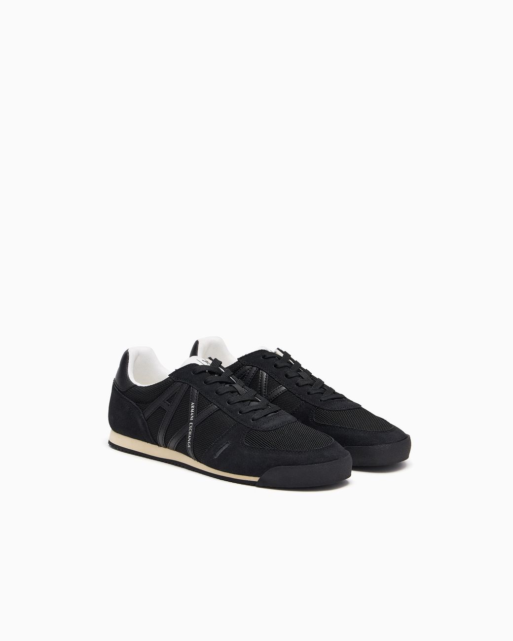 ARMANI EXCHANGE White Lace-Up Sneakers for men