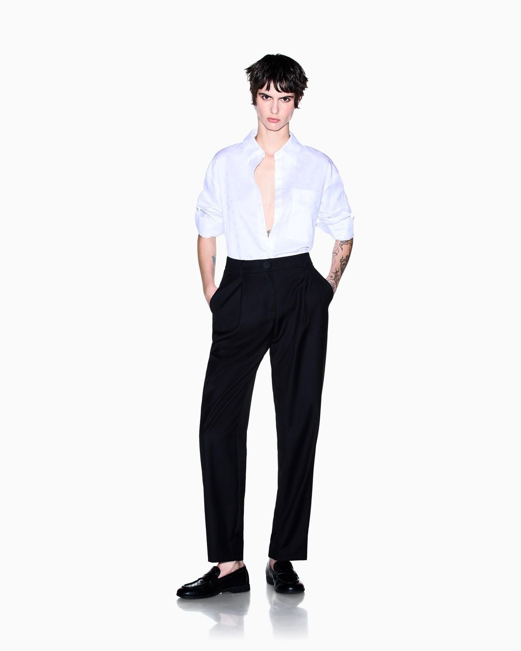 ARMANI EXCHANGE White Regular Fit Shirt