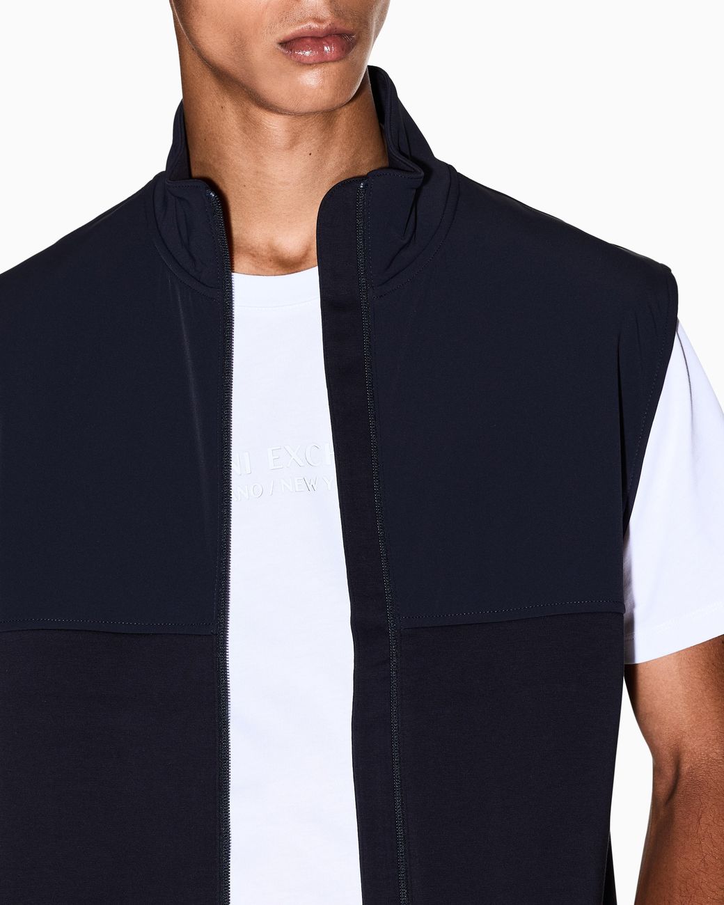 Chaleco De Algodón Elástico Con Cuello Alto Essential ARMANI EXCHANGE de hombre de color Blue
