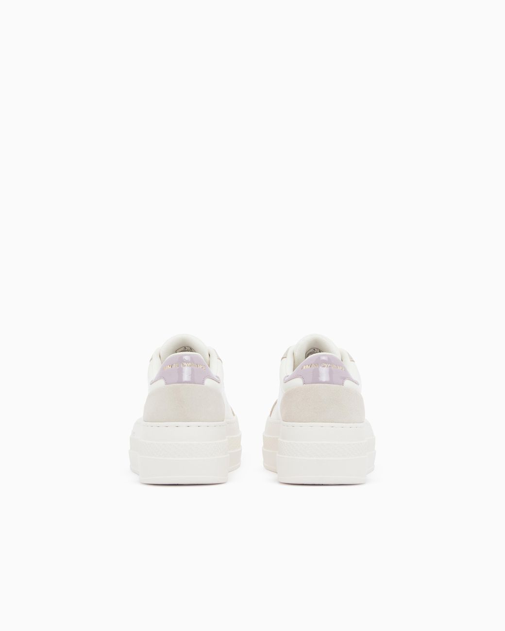 ARMANI EXCHANGE White Low Cut Sneakers With Coated And Split Leather Upper